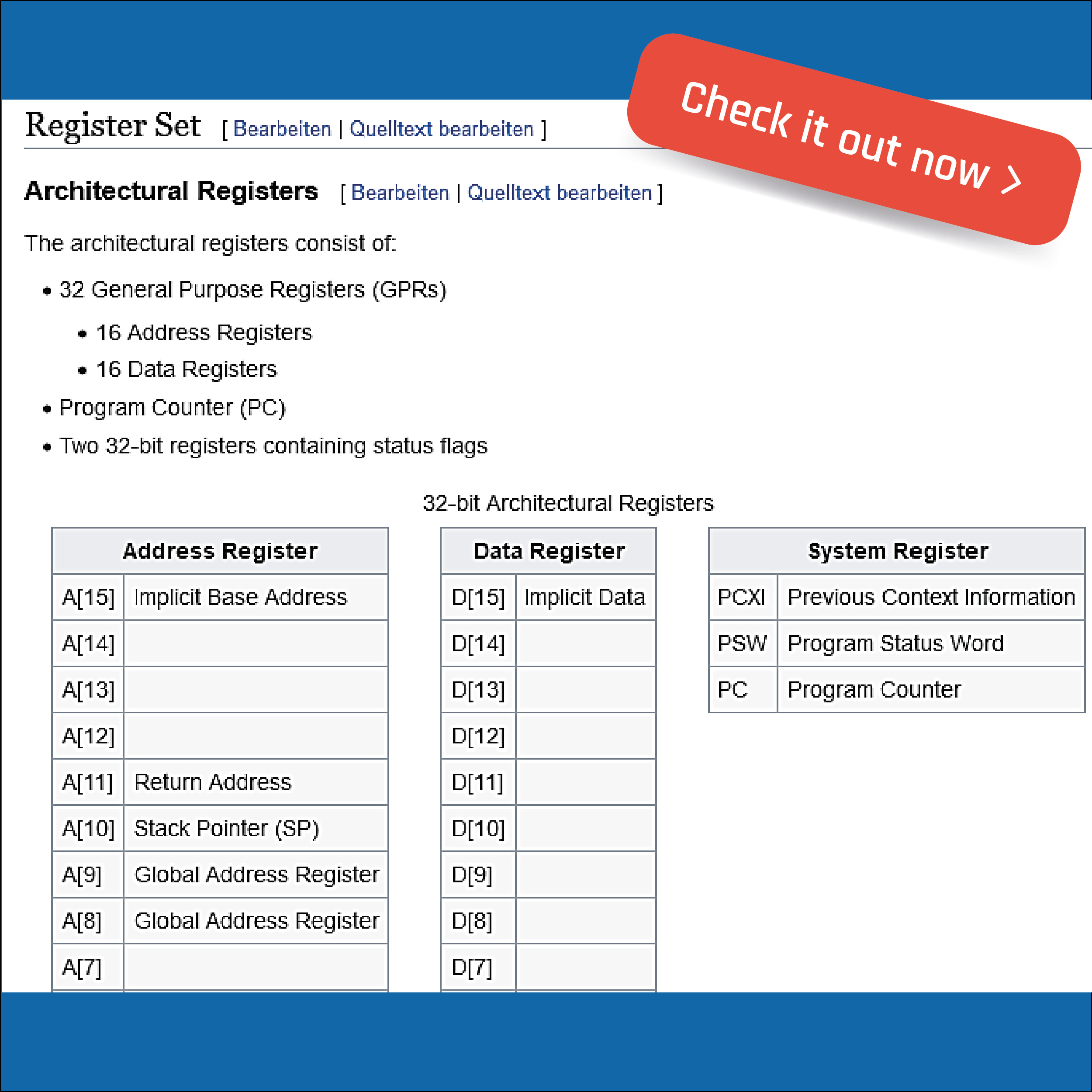 TriCore Instruction Set Architecture