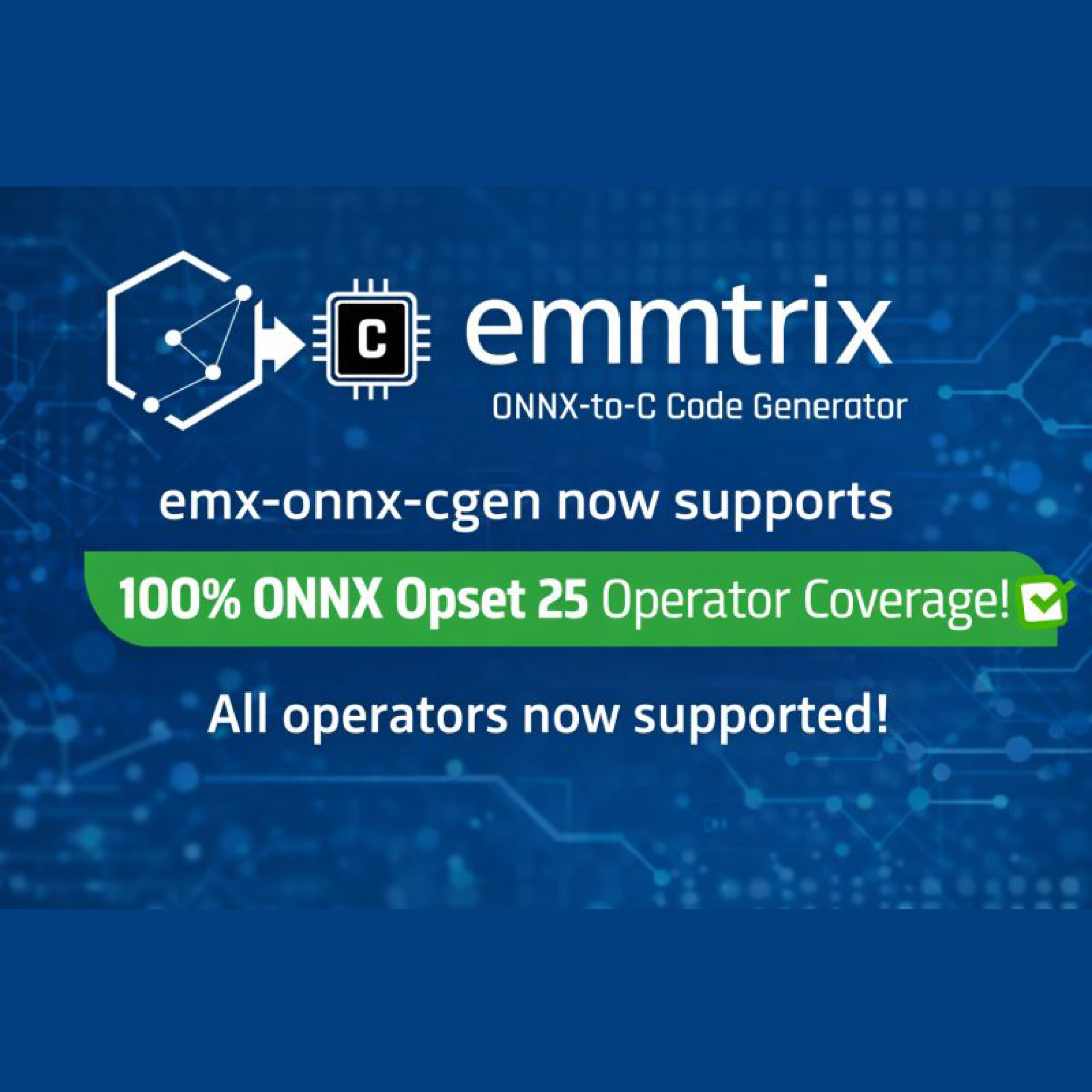 New Release: emmtrix ONNX-to-C Code Generator (emx-onnx-cgen) v1.0.0