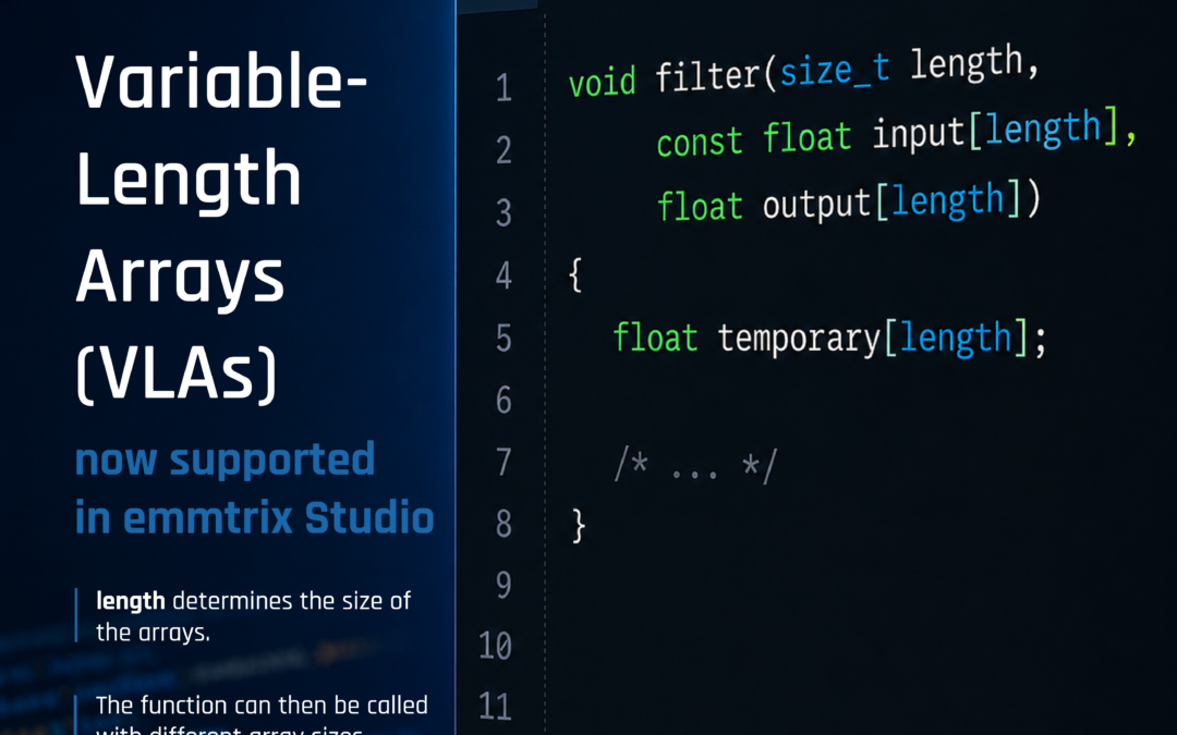 Variable Length Arrays Now Supported in emmtrix Studio